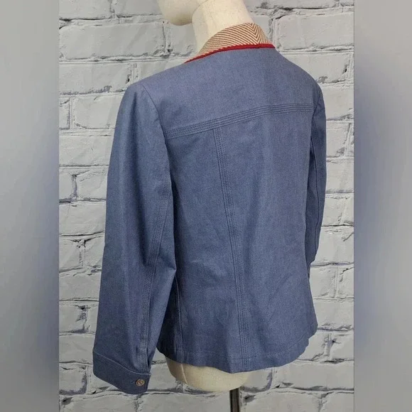 St John Sport Women's Full Zip Denim Jacket Stretch Multicolor Size Medium - Picture 9 of 16